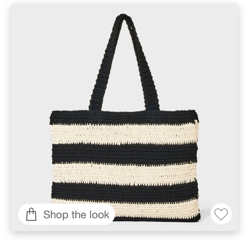 NWOT Crochet tote handbag - A New Day Black/White